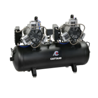 Безмасляный стоматологический компрессор Cattani для CAD/CAM, трехцилиндровый, с 2-мя осушителями, с ресивером 150 л, 330 л/мин  купить